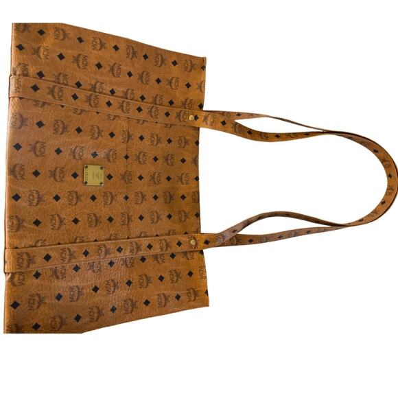 MCM Vintage Cognac Visetos Coated Canvas Large Tote Bag | Made in Germany - Picture 14 of 14